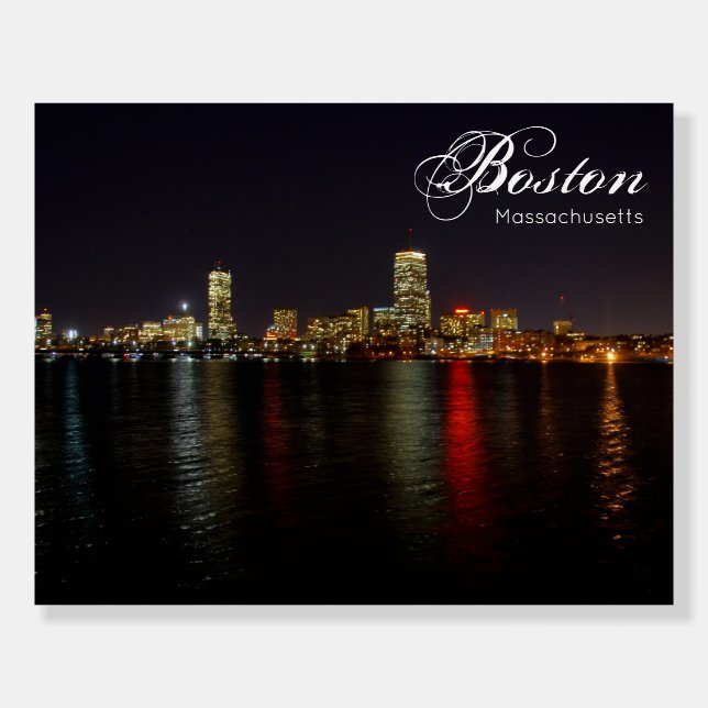 Boston Massachusetts Skyline Waterfront Poster  (Front)
