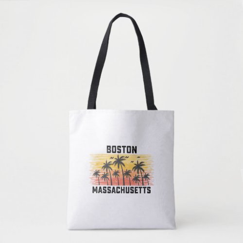 Boston Massachusetts Summer Retro VIntage Vacation Tote Bag