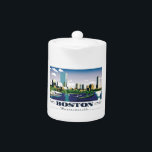 Boston, Massachusetts Teapot<br><div class="desc">Boston is Massachusetts’ capital and largest city. Founded in 1630, it’s one of the oldest cities in the U.S. The key role it played in the American Revolution is highlighted on the Freedom Trail, a 2.5-mile walking route of historic sites that tells the story of the nation’s founding. One stop,...</div>