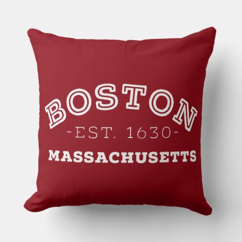 Boston Massachusetts Throw Pillow