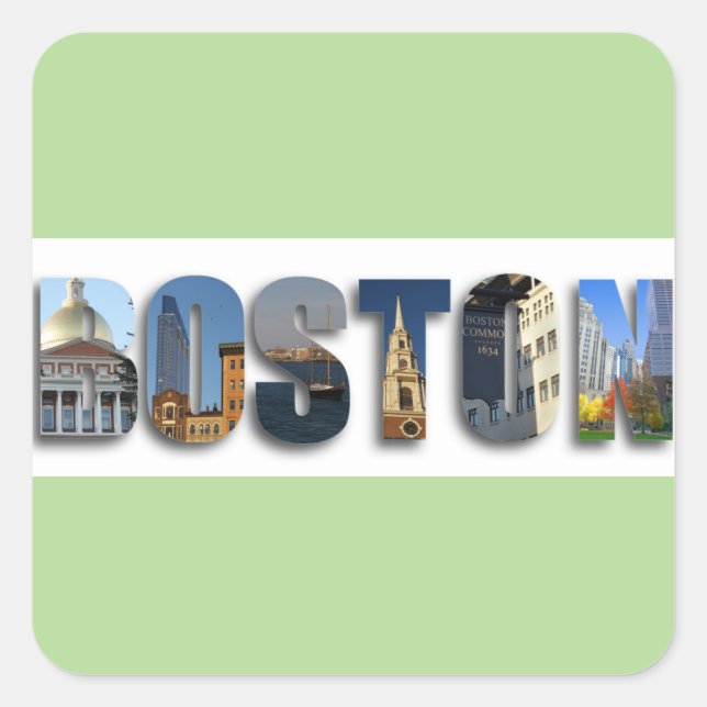 Boston Massachusetts Travel Photo Square Sticker (Front)
