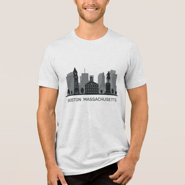 Boston Massachusetts Tri-Blend Shirt (Front)