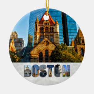 Boston Massachusetts Trinity Church Copley Square Ceramic Ornament