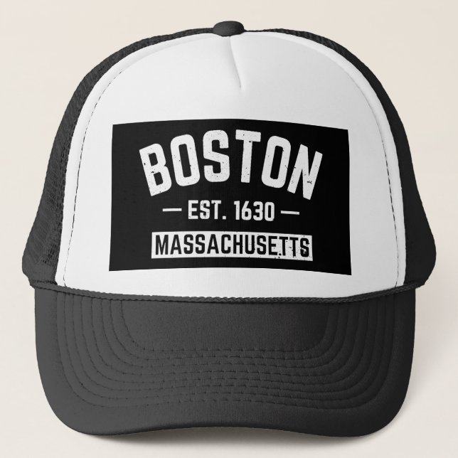 Boston Massachusetts  Trucker Hat (Front)