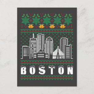 Boston Massachusetts Ugly Christmas Postcard