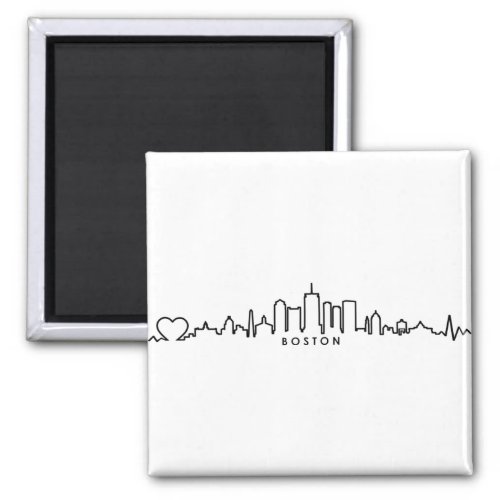 BOSTON Massachusetts USA City Skyline Silhouette Magnet