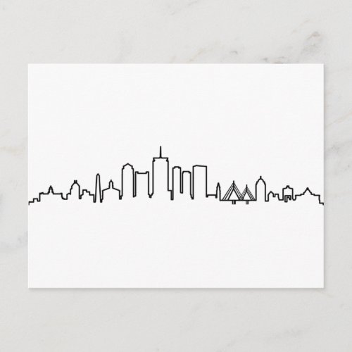 BOSTON Massachusetts USA City Skyline Silhouette Postcard