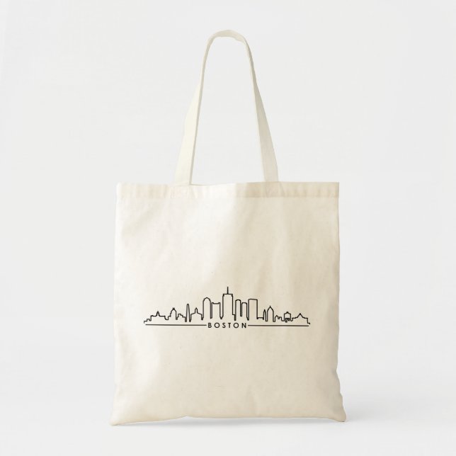 BOSTON Massachusetts USA City Skyline Silhouette Tote Bag (Front)