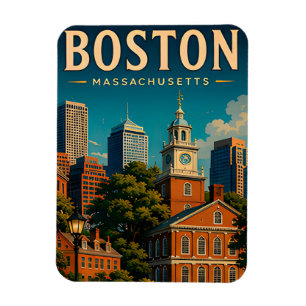 Boston Massachusetts Vacation Souvenir Magnet