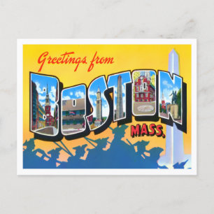 Boston, Massachusetts Vintage Big Letters Postcard