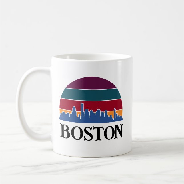 Boston Massachusetts Vintage Cityscape Coffee Mug (Left)