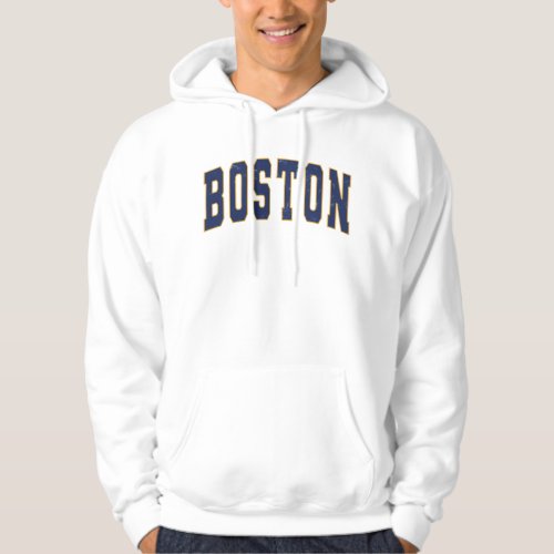 Boston Massachusetts Vintage College Style Hoodie