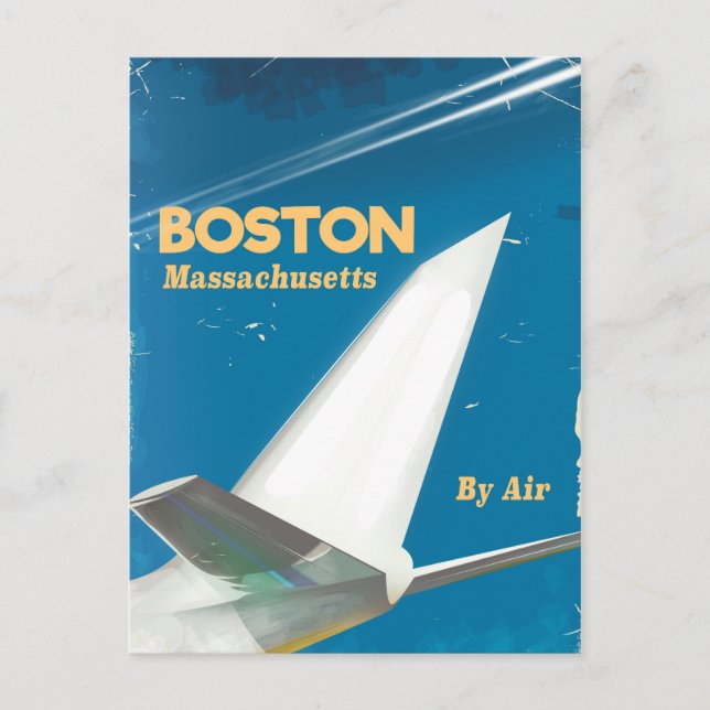 Boston Massachusetts vintage flight poster Postcard (Front)