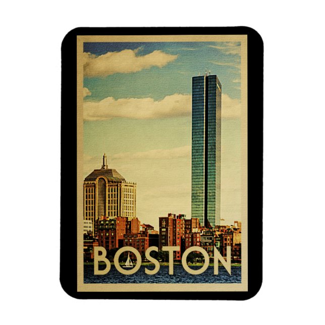 Boston Massachusetts Vintage Travel Magnet (Vertical)
