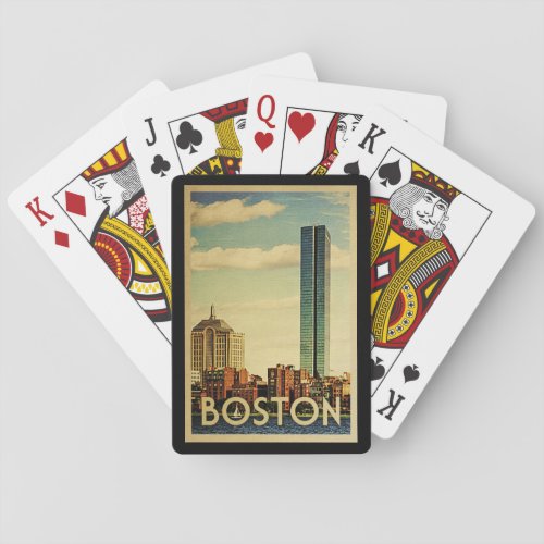 Boston Massachusetts Vintage Travel Playing Cards