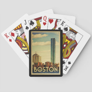 Boston Massachusetts Vintage Travel Poker Cards