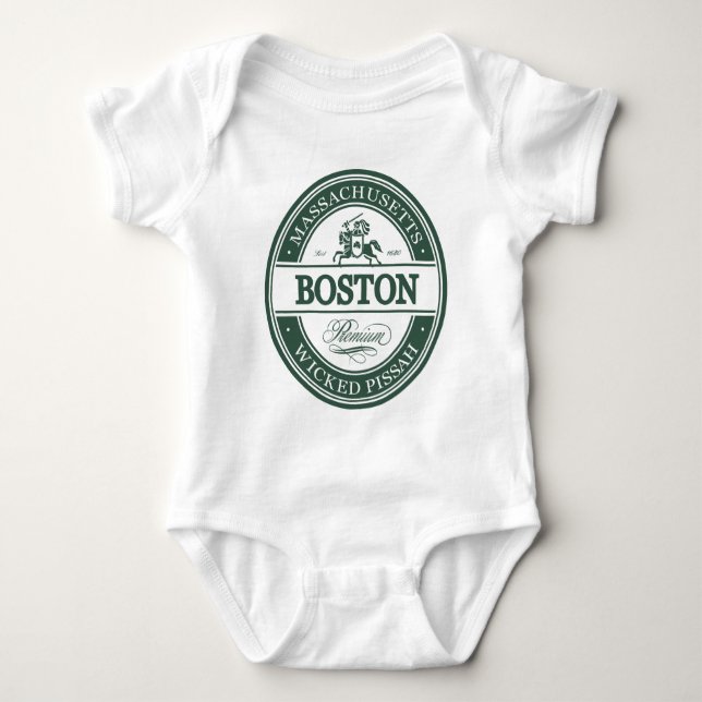 boston massachusetts - wicked pissah baby bodysuit (Front)