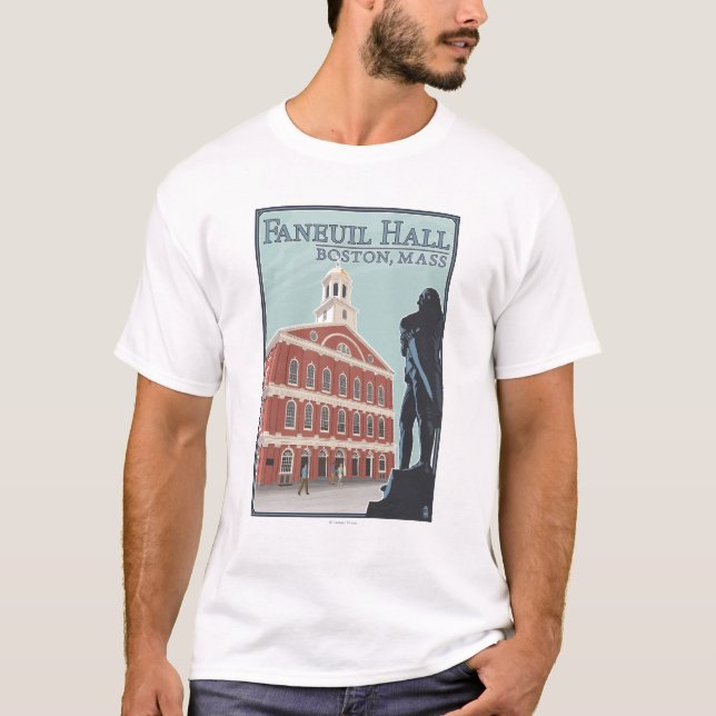 Boston, MassachusettsFaneuil Hall View T-Shirt (Front)