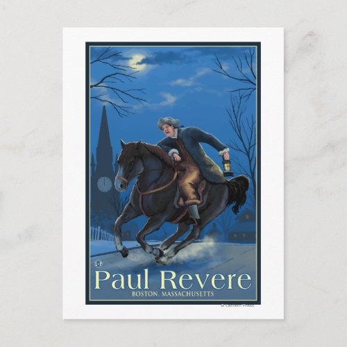 Boston MassachusettsPaul Reveres Ride Postcard