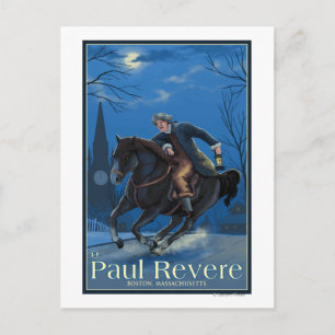 Boston, MassachusettsPaul Revere's Ride Postcard