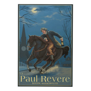 Boston, MassachusettsPaul Revere's Ride Wood Wall Decor