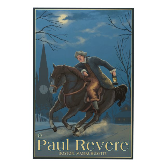 Boston, MassachusettsPaul Revere's Ride Wood Wall Decor (Front)