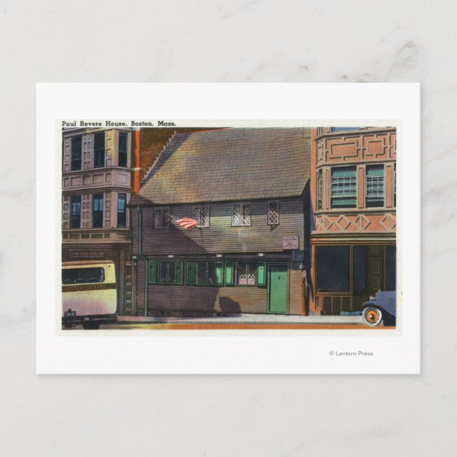 Boston, MassachusettsView of Paul Revere House Postcard (Front)