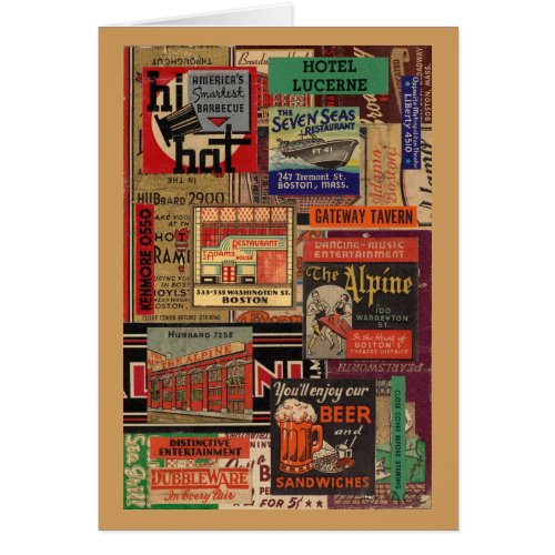 Boston matchbook cover collage