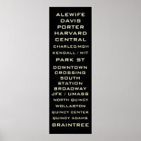 Boston Metro Subway Sign Art - Redline