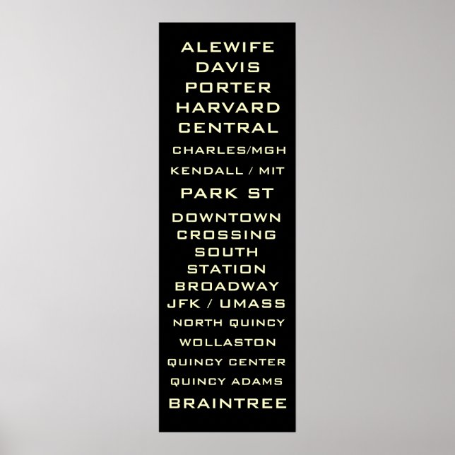 Boston Metro Subway Sign Art - Redline (Front)