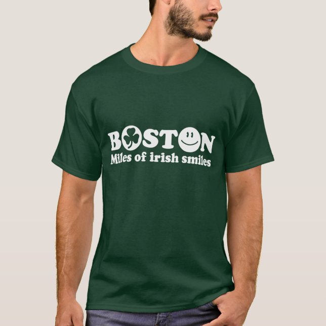 boston miles of irish smiles T-Shirt (Front)