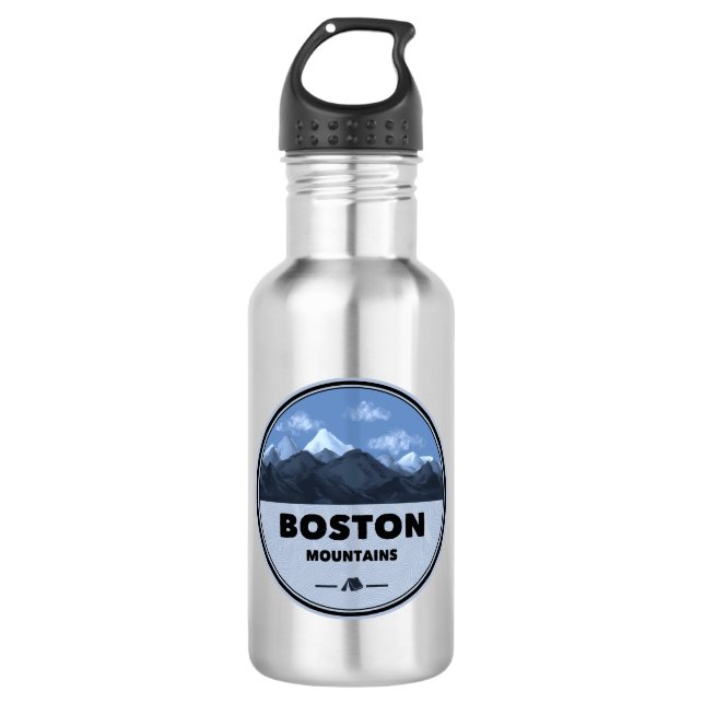 Boston Mountains Arkansas Camping Stainless Steel Water Bottle (Front)