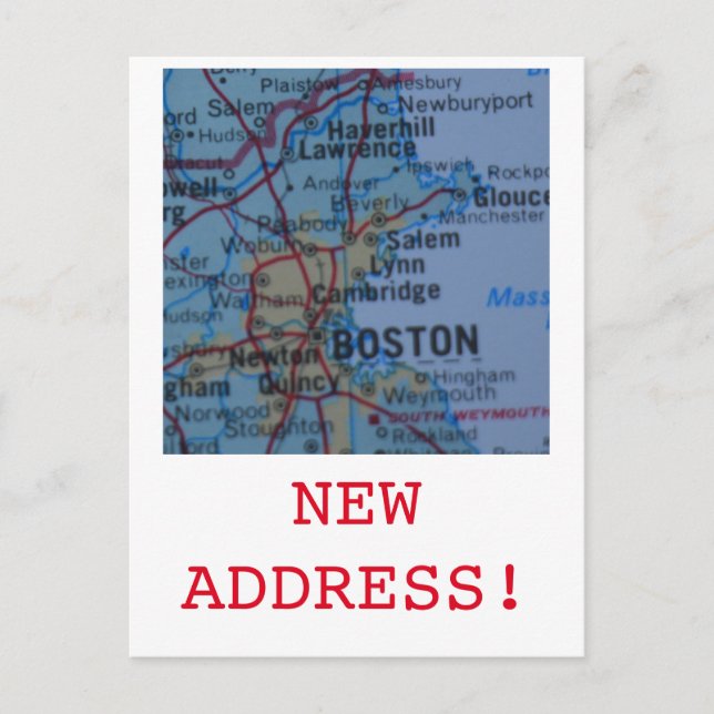 Boston New Address announcement Postcard (Front)