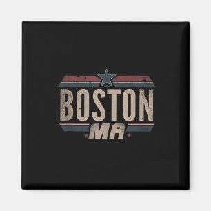 Boston - Patriotic Usa 4th Of July American Flag A Magnet