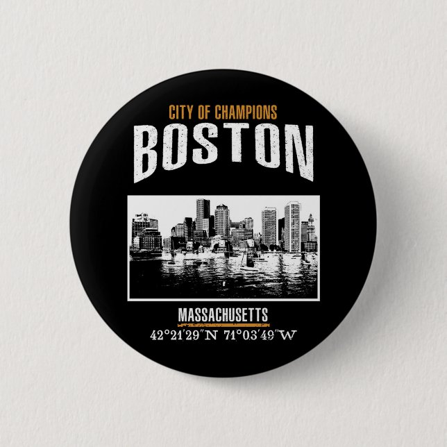 Boston Pinback Button (Front)