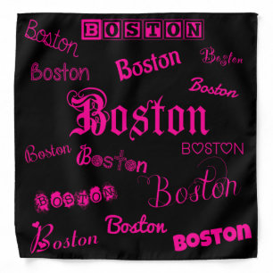 Boston Pink Fonts Bandana