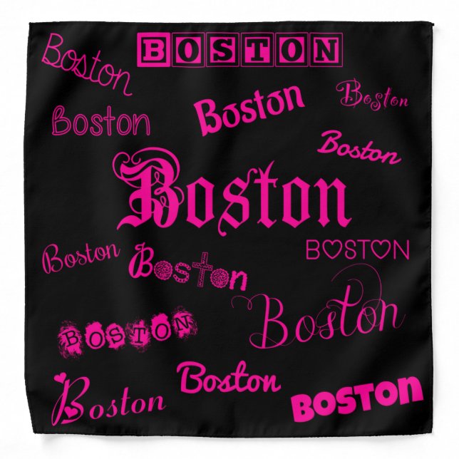 Boston Pink Fonts Bandana (Front)
