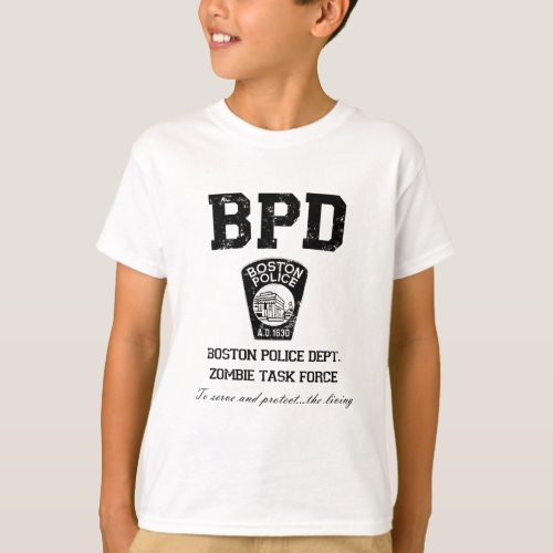 Boston Police Department Zombie Task Force T_Shirt