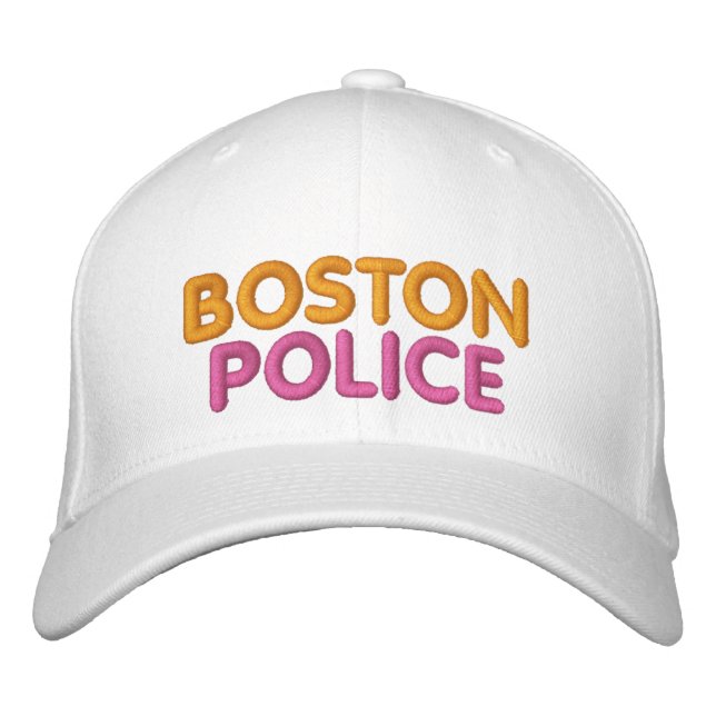 Boston Police Embroidered Funny Hat (Front)