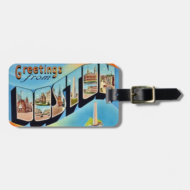 Boston Postcard Luggage Tag (Front Horizontal)