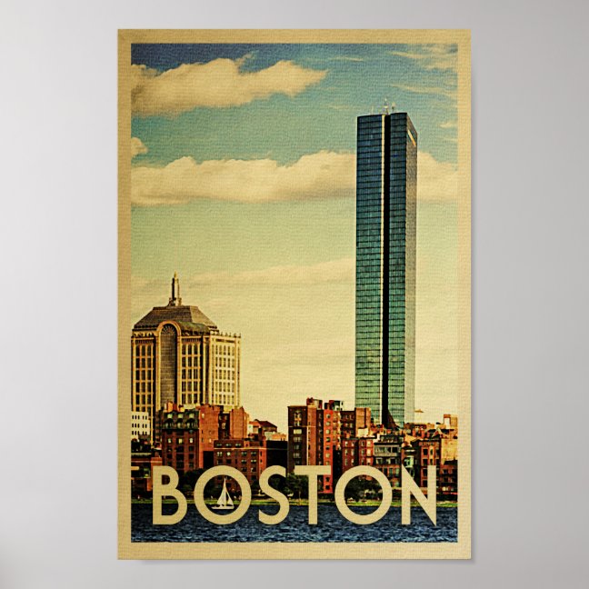 Boston Poster - Mid Century Vintage Travel Art - Nifty Printables