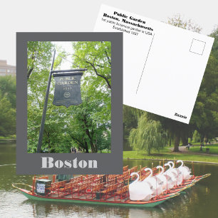 Boston Public Garden Massachusetts Travel Postcard