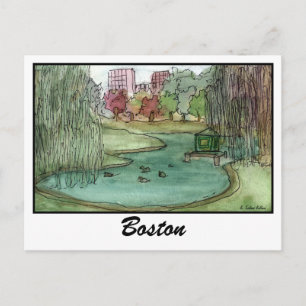 Boston Public Garden Postcard