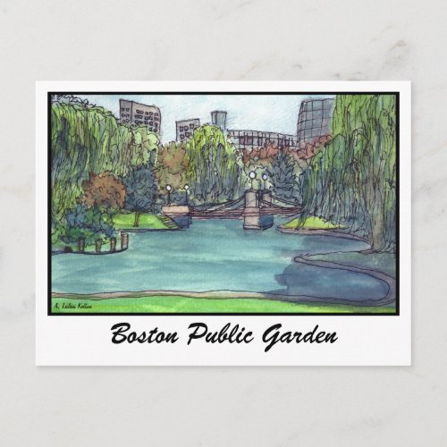 Boston Public Garden Postcard