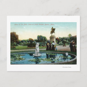 Boston Public Garden View of Venus at the Bath Postcard