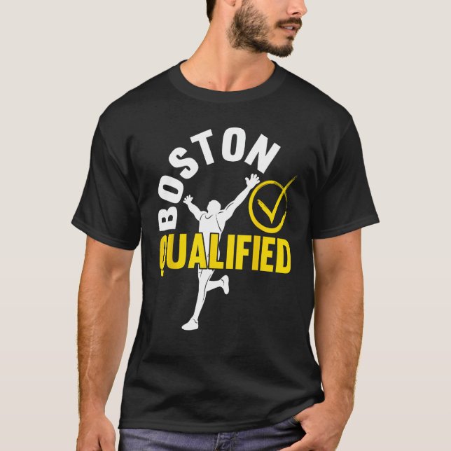 Boston Qualifier Proud Marathon Running T-Shirt (Front)