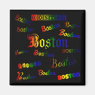Boston Rainbow Fonts Magnet