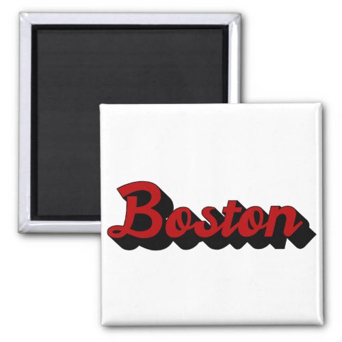 Boston Red and Black Magnet