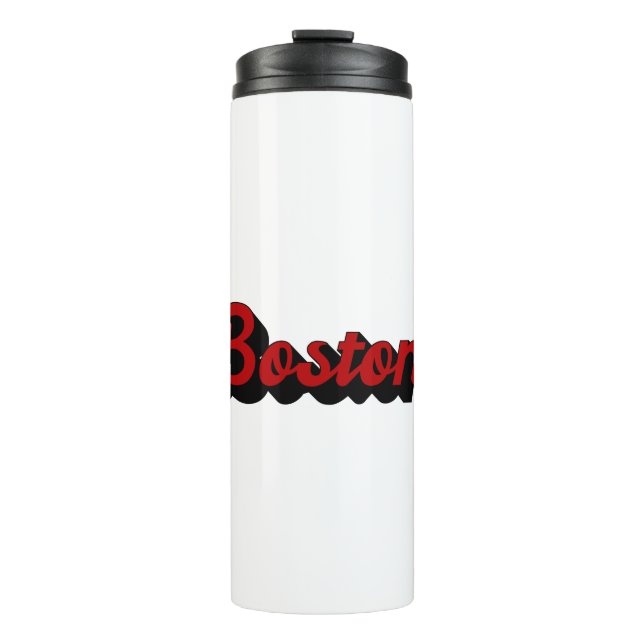 Boston Red and Black Thermal Tumbler (Front)