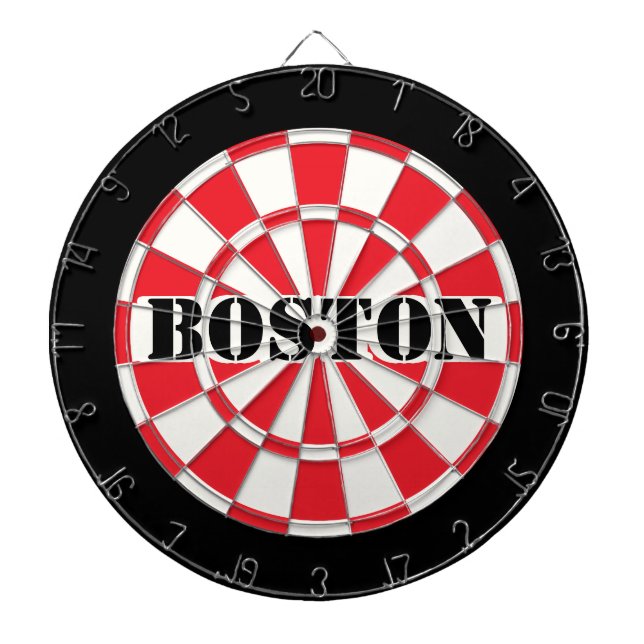 BOSTON Red Black And White Dart Board (Front)